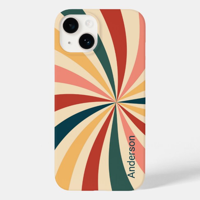 Coques Case-Mate iPhone Monogramme de ligne rétro élégant moderne (Verso)