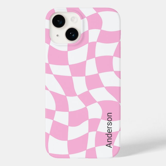 Coques Case-Mate iPhone Monogramme de ligne rétro élégant moderne (Verso)