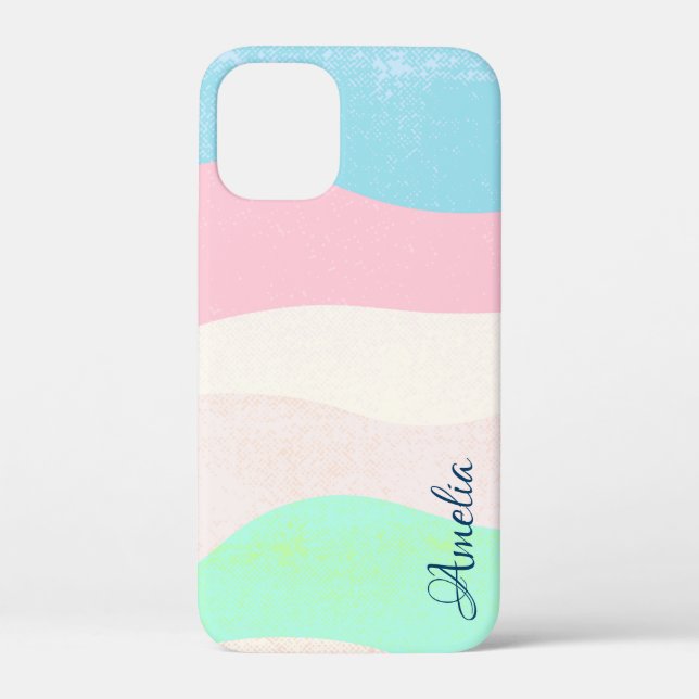 Coques Case-Mate iPhone Monogramme de ligne rétro élégant moderne (Verso)