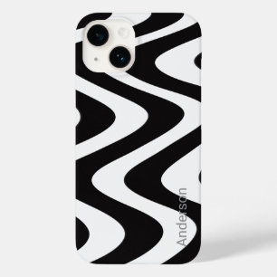 Coque Case-Mate iPhone Monogramme de ligne rétro élégant moderne