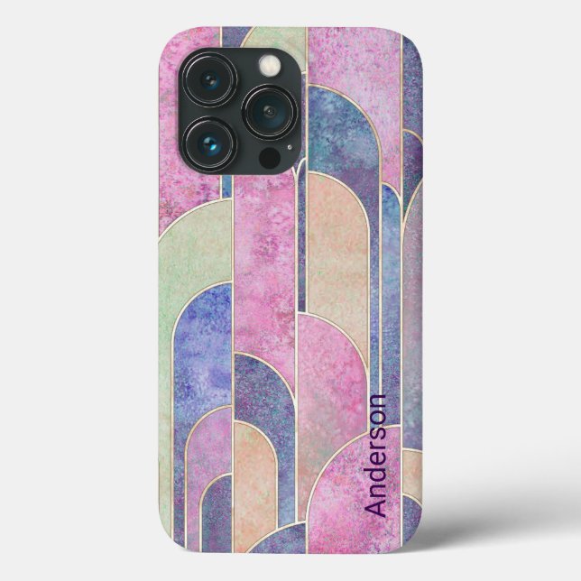 Coques Case-Mate iPhone Monogramme de ligne rétro élégant moderne (Verso)