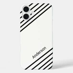 Coque Pour iPhone 16 Plus Monogramme de ligne rétro élégant moderne