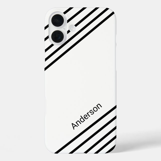 Coques Case-Mate iPhone Monogramme de ligne rétro élégant moderne (Verso)
