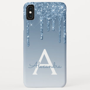 Case-Mate iPhone Case Monogramme de luxe bleu de parties scintillantes