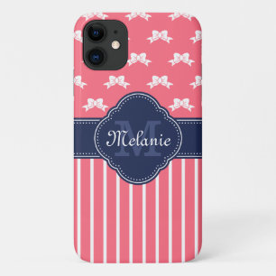 Case-Mate iPhone Case Monogramme de marine Motif rose vif