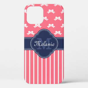 Case-Mate iPhone Case Monogramme de marine Motif rose vif