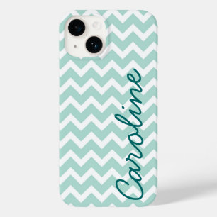 Coque Case-Mate iPhone Monogramme de menthe Chevron