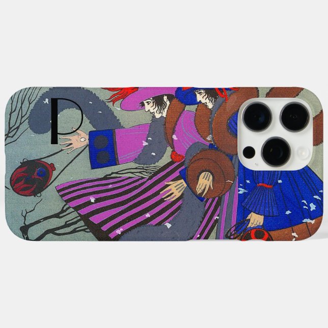 COQUES Case-Mate iPhone MONOGRAMME DE MODE NEIGE HIVER (Verso (horizontal))