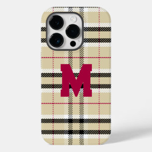 Coque Case-Mate iPhone Monogramme de mode préppie beige personnalisé