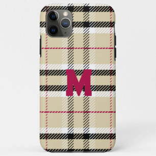 Case-Mate iPhone Case Monogramme de mode préppie beige personnalisé