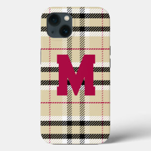 Case-Mate iPhone Case Monogramme de mode préppie beige personnalisé