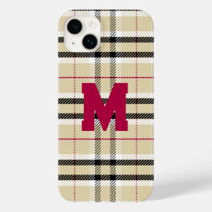 Coque Case-Mate iPhone Monogramme de mode préppie beige personnalisé