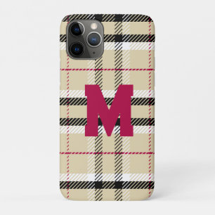 Case-Mate iPhone Case Monogramme de mode préppie beige personnalisé