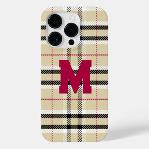 Coque Case-Mate iPhone Monogramme de mode préppie beige personnalisé