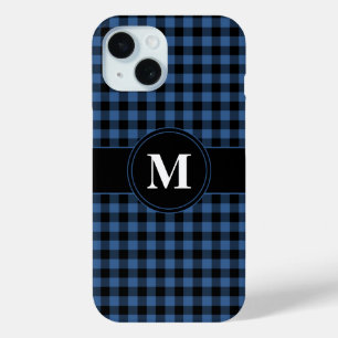 Coque Case-Mate iPhone Monogramme de Motif bleu moderne