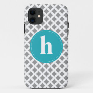 Coque Case-Mate iPhone Monogramme de motif de diamant {sélectionnez votr