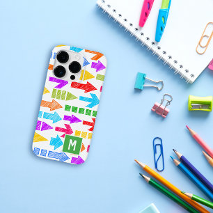 Coque Case-Mate iPhone Monogramme de Motif de flèche géométrique moderne