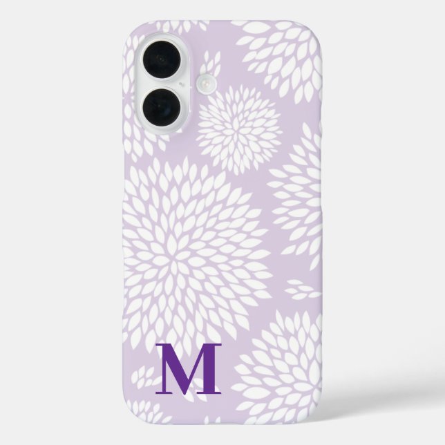 Coques Case-Mate iPhone Monogramme de Motif de fleurs violet japonais insp (Verso)