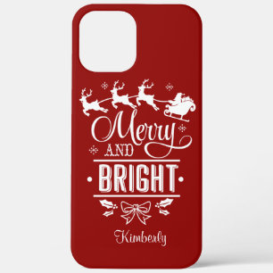 Case-Mate iPhone Case Monogramme de Noël Moderne MERRY And BRIGHT Script
