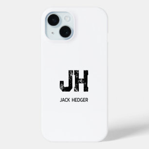 COQUE Case-Mate iPhone MONOGRAMME DE NOM À DEUX LETTRES MINIMALISTE NOIR