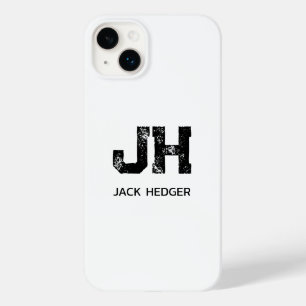 COQUE Case-Mate iPhone MONOGRAMME DE NOM À DEUX LETTRES NOIR MINIMALISTE