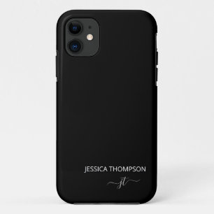Case-Mate iPhone Case Monogramme de nom de fille de script simple noir m