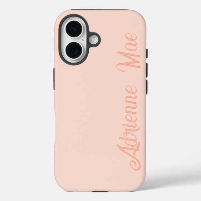 Coques Case-Mate iPhone Monogramme de nom en écriture moderne en or rose (Verso)