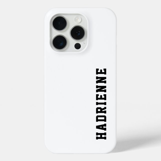 Coques Case-Mate iPhone Monogramme de nom noir et blanc moderne (Verso)