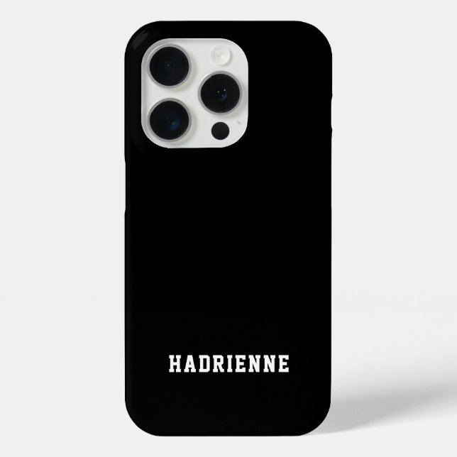 Coques Case-Mate iPhone Monogramme de nom noir et blanc moderne (Verso)