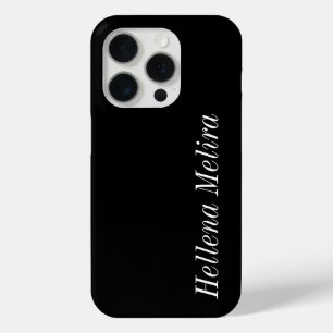 Coque Case-Mate iPhone Monogramme de nom noir et blanc moderne