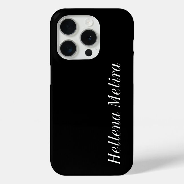 Coques Case-Mate iPhone Monogramme de nom noir et blanc moderne (Verso)