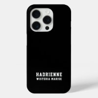 Monogramme de nom noir et blanc moderne