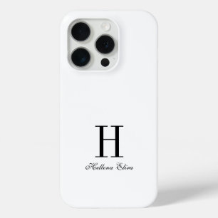 Coque Case-Mate iPhone Monogramme de nom noir et blanc moderne