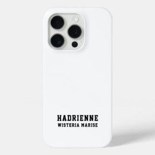 Coque Case-Mate iPhone Monogramme de nom noir et blanc moderne