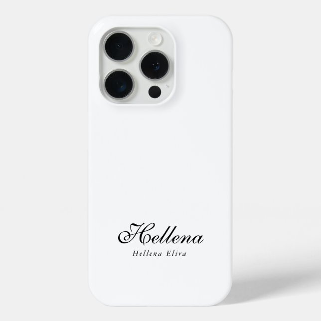 Coques Case-Mate iPhone Monogramme de nom noir et blanc moderne (Verso)