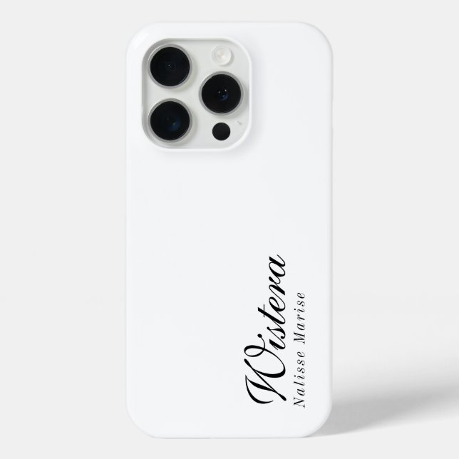Coques Case-Mate iPhone Monogramme de nom noir et blanc moderne (Verso)