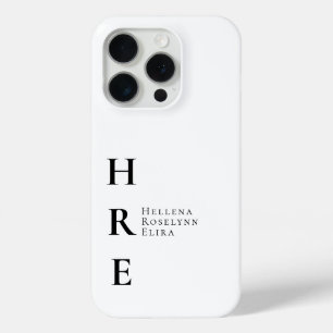 Coque Case-Mate iPhone Monogramme de nom noir et blanc moderne