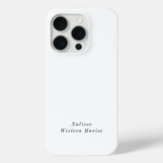 Coques Case-Mate iPhone Monogramme de nom noir et blanc moderne (Verso)