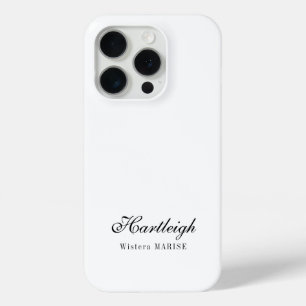 Coque Case-Mate iPhone Monogramme de nom noir et blanc moderne