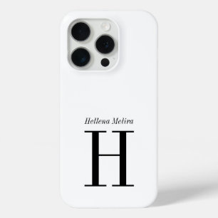 Coque Case-Mate iPhone Monogramme de nom noir et blanc moderne