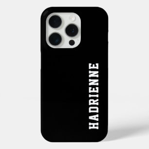 Coque Case-Mate iPhone Monogramme de nom noir et blanc moderne