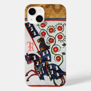 COQUE Case-Mate iPhone MONOGRAMME DE PARCHEMENT MÉDIÉVÉNILE DU CHEVAL BLE
