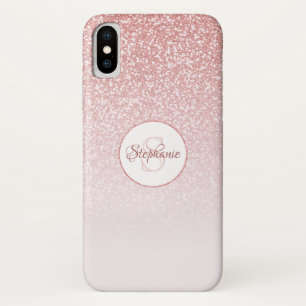 Case-Mate iPhone Case Monogramme de Parties scintillant d'or Rose