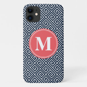 Case-Mate iPhone Case Monogramme de pastèque Motif clé bleu de la marine