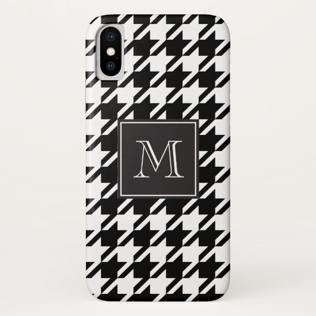 Coques Case-Mate iPhone Monogramme de pied de cheminée noir (Dos)