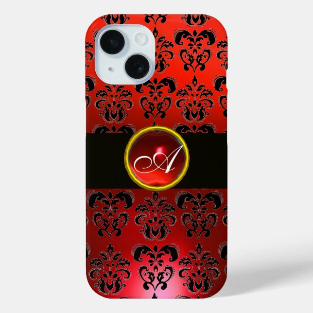 COQUES Case-Mate iPhone MONOGRAMME DE PIERRE BLACK ROUGE (Verso)