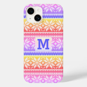Coque Case-Mate iPhone Monogramme de pull-over Faux Knit multicolore