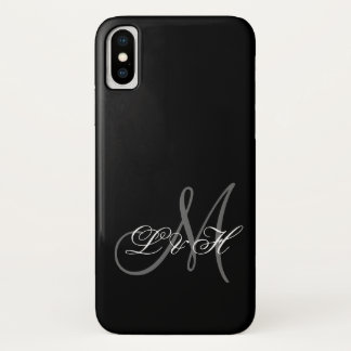 Etui iPhone Case-Mate Monogramme de script personnalisé Initiales Noir g