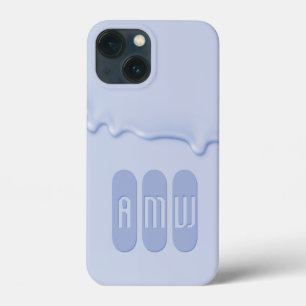 Case-Mate iPhone Case Monogramme de séchage de peinture bleu poussiéreux