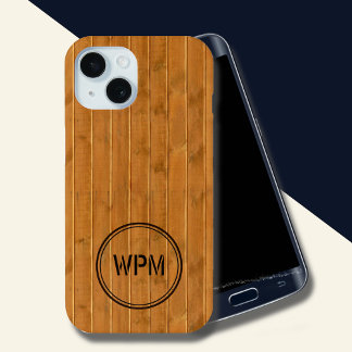 Coque Case-Mate iPhone Monogramme de style bois embouti
